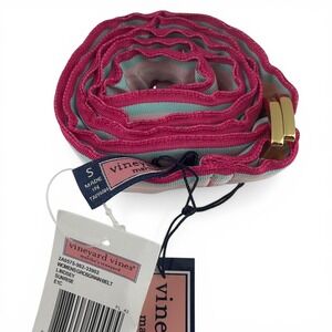 Vineyard Vines Belt Womens Small Pink Striped Grosgrain Ribbon Lindsey Sunrise